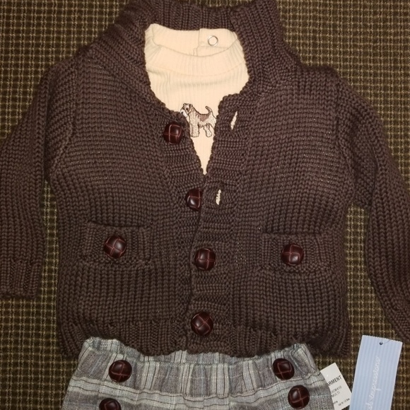 Boys Smart Sweater and Pant Set, 0-3 mnths. NWT - Picture 3 of 3